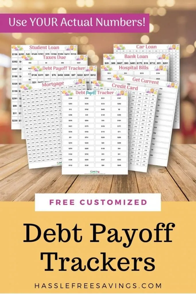 Pinterest Pin - Debt Payoff Trackers