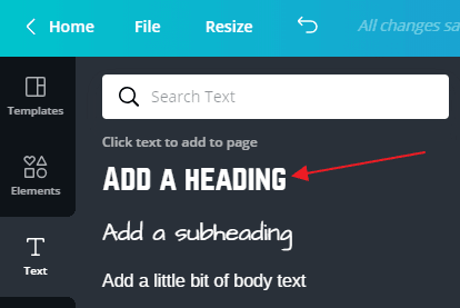 adding a heading in canva printable