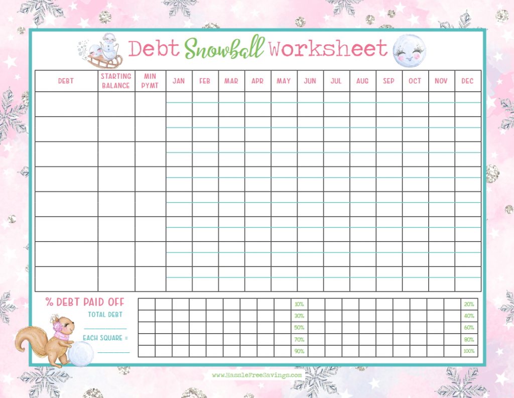 Debt Snowball Concept FREE Printable Hassle Free Savings