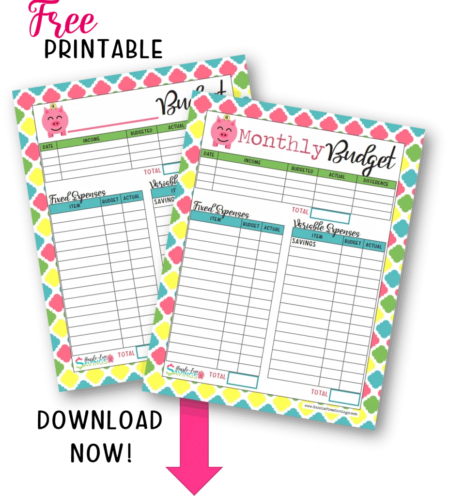 download free monthly budget printables