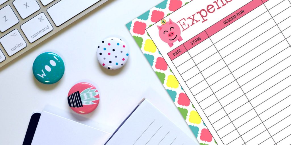 free printable personal expense tracker on the table