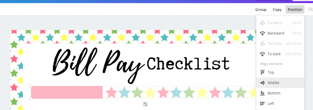 Bill Pay Checklist Designing process in Canva
