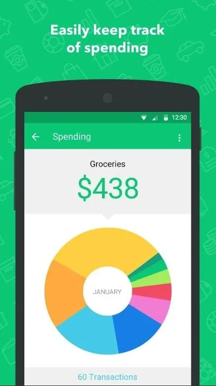 Mint Graphic of Spending tracking app