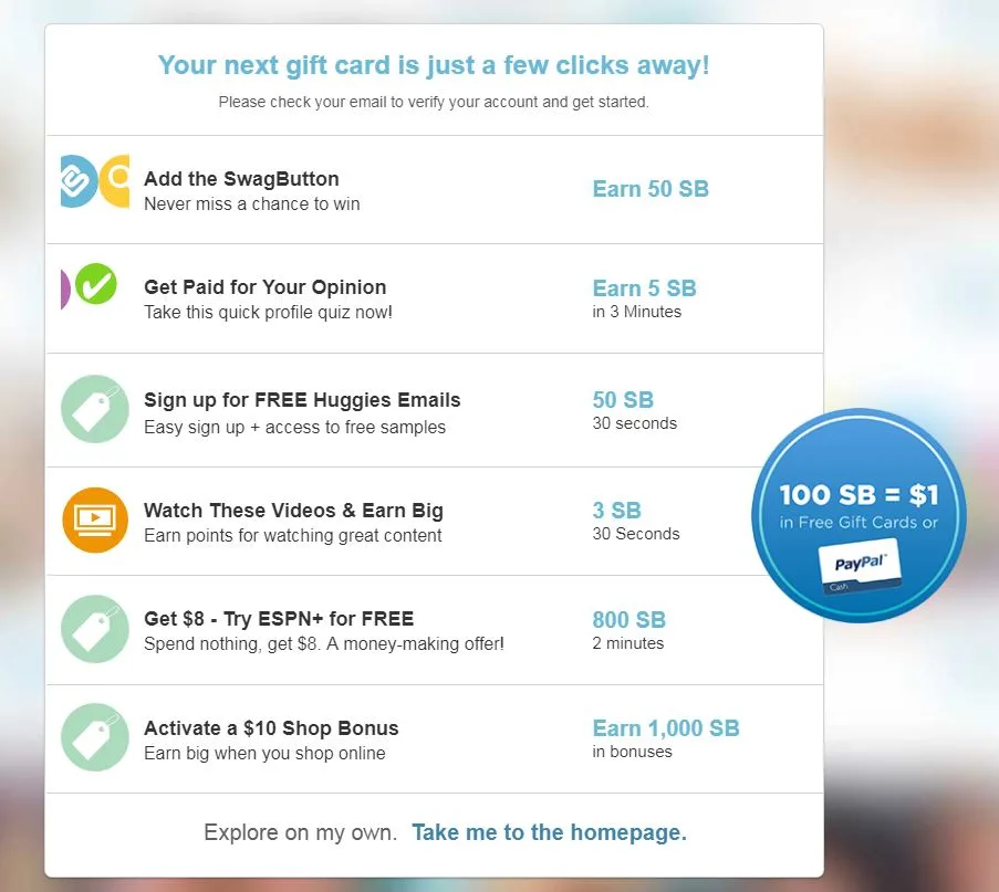 swagbucks signon bonus