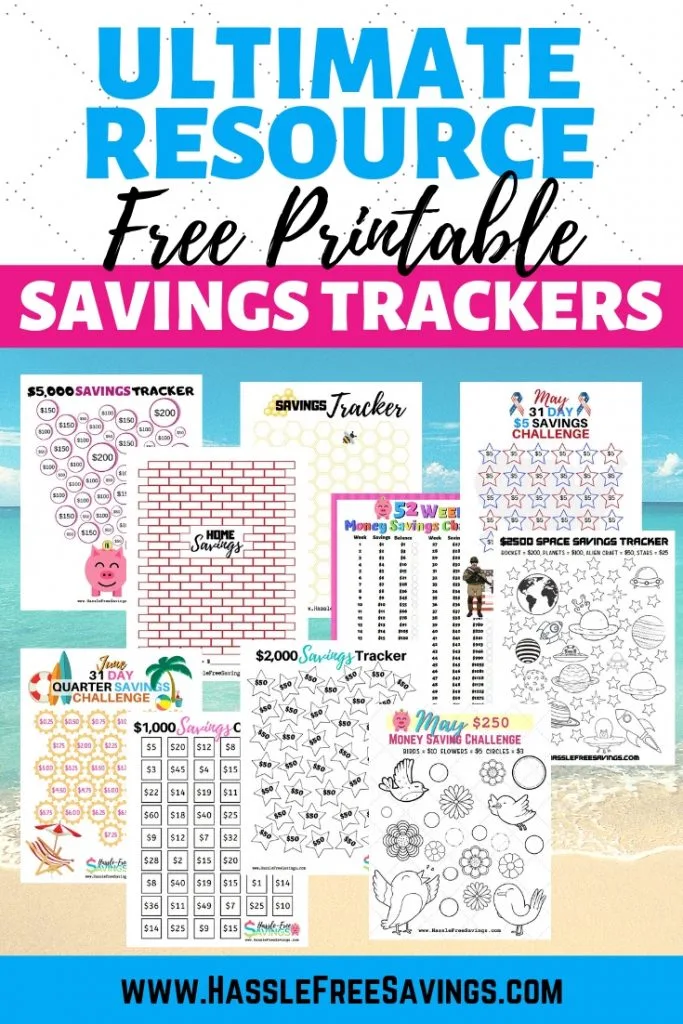 Ultimate Resource for FREE Printable Savings Trackers.