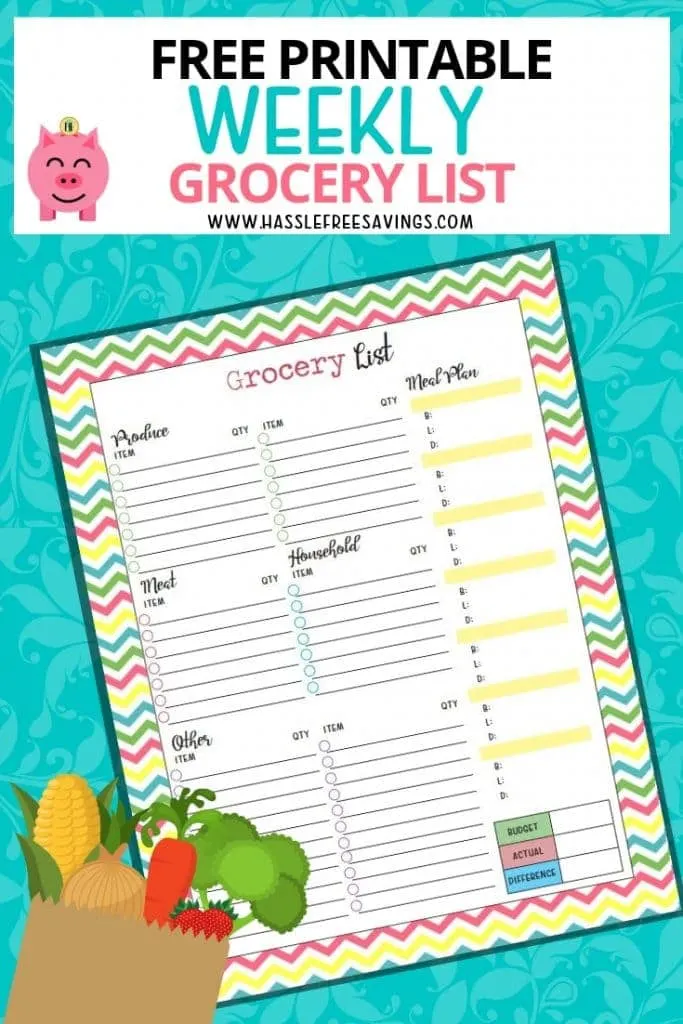 free printable weekly grocery list