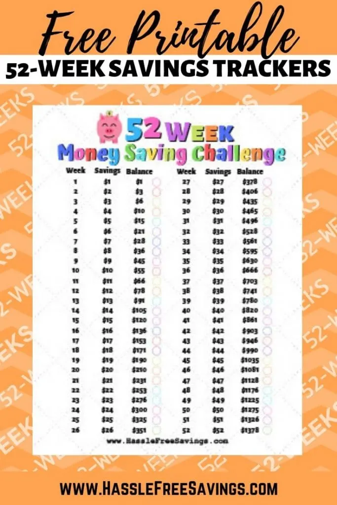 52 week money challenge printable pdf 2022