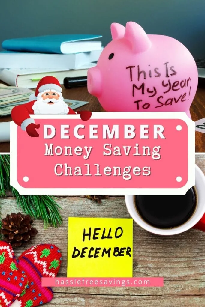 Pinterest pin - December Money Saving Challenges