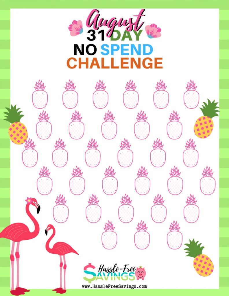Pinterest Pin - August 31-Day No Spend Challenge