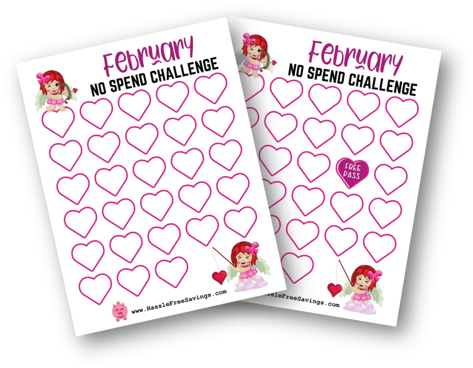 Free Printable Form February No Spend Challenge