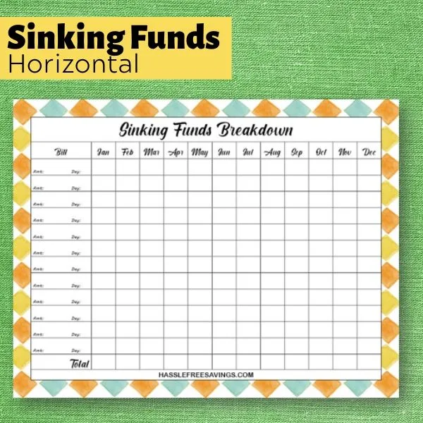 Free Printable Form Sinking Funds