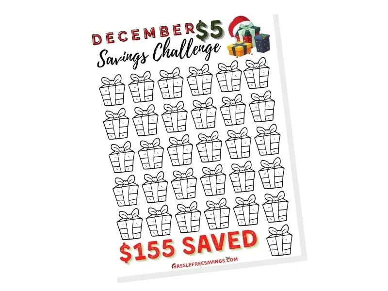 december five dollar saving challenge