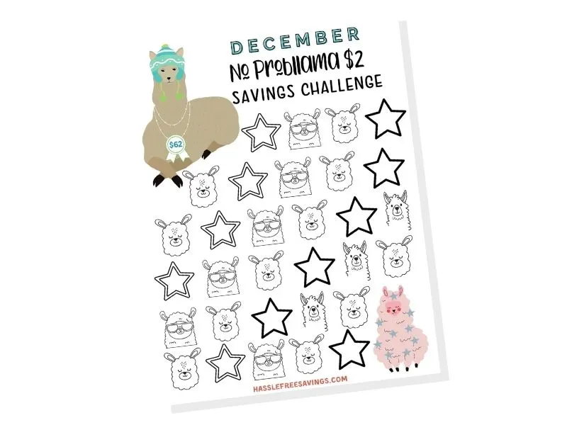 december two dollar saving challenge printable