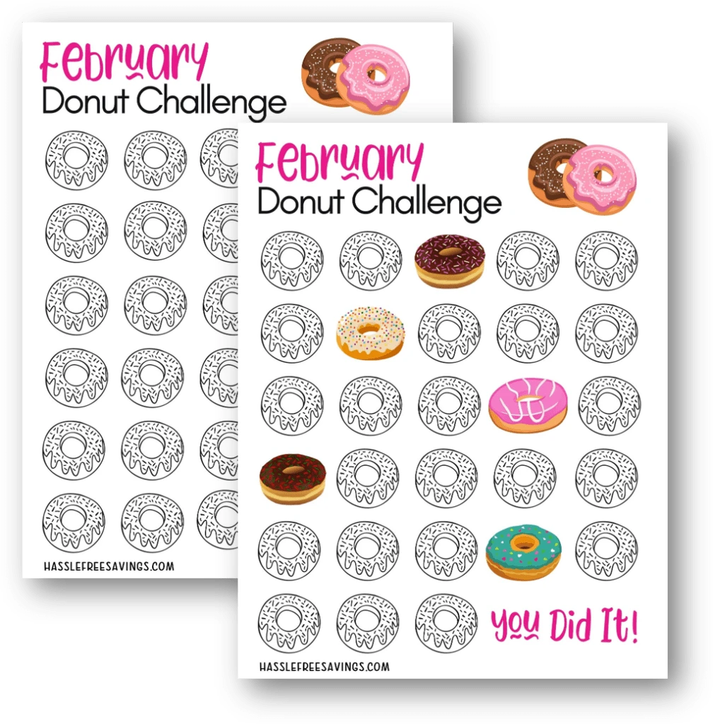 Free Printable Form - Donut Money Saving Challenge