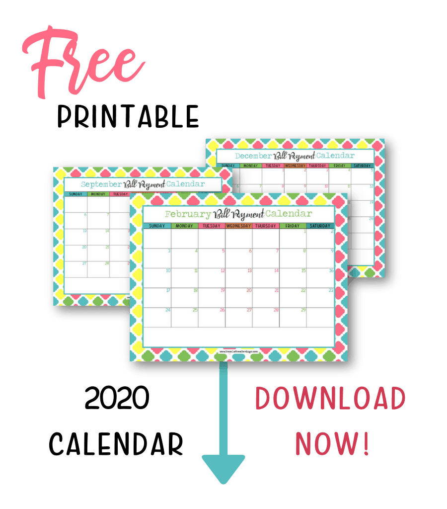 Free Printable Expense Calendar for Home Budget - Hassle Free Savings