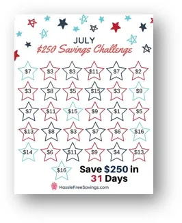 july 250 savings challenge image