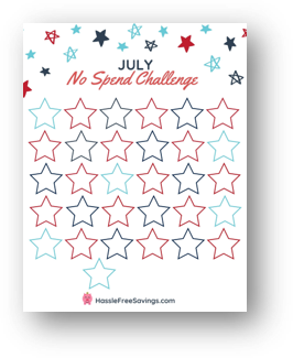 Free Printable Form July 31-Day No-Spend Challenge