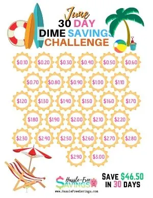 june 30 day dimesavings challenge
