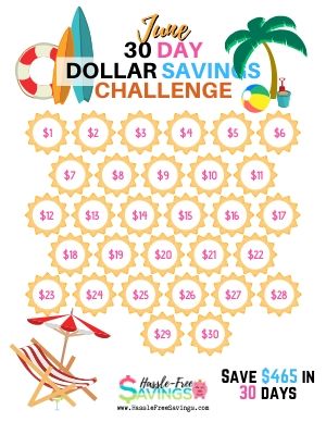 june 30 day dollar savings challenge