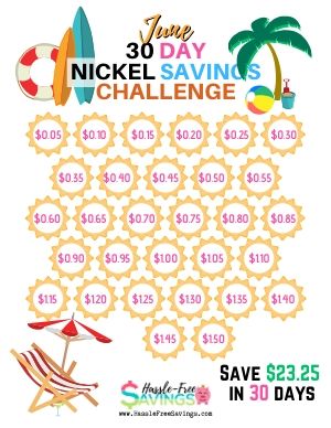 june 30 day nickel savings challenge