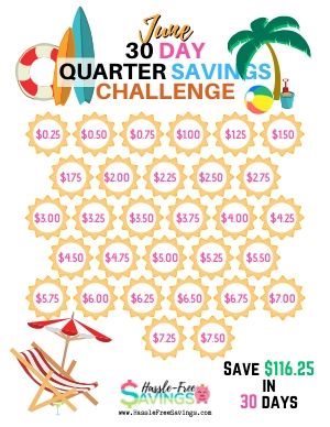june 30 day quartersavings challenge