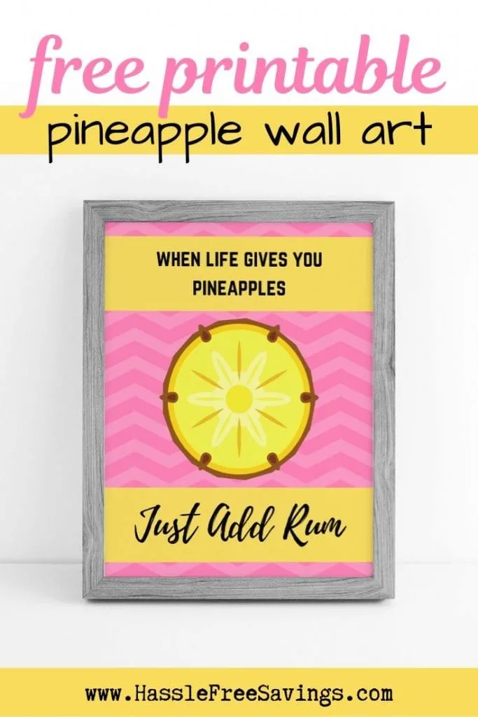 Pinterest Pin - Free Printable Pineapple Wall Art