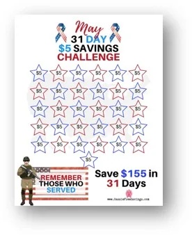 may $5 Savings Challenge