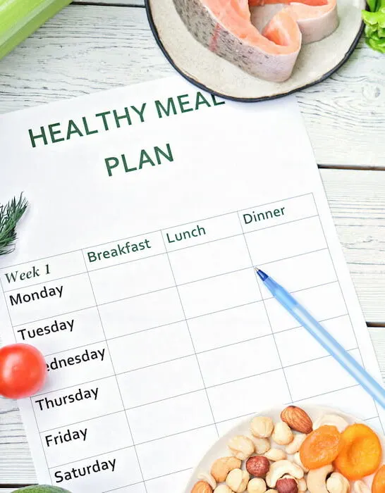 healthy meal plan list for the week